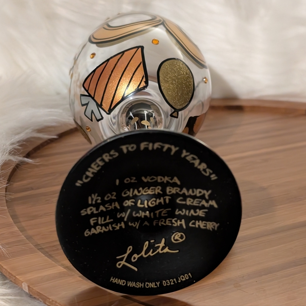 ☘️ 3/$33 Lolita "Cheers to 50 Years" Birthday Wine Glass☘️ 3 for $33 ☘️ - Picture 7 of 11
